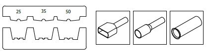 SZCZYPCE DO ZACISK.K.KABL.TULEJ.25-50MM2 BM S.P.A.
