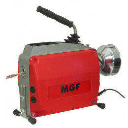 Elektryczny przepychacz do rur MGF MDM 150 w użyciu, usuwający zatory.
