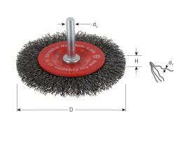 Profesjonalna szczotka trzpieniowa druciana Rotec 50x8 mm do czyszczenia i przygotowania powierzchni