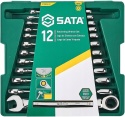 Zestaw kluczy płasko-oczkowych z grzechotką SATA w rozmiarach 8-19 mm