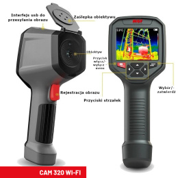 Ręczna kamera termograficzna z kolorowym wyświetlaczem TFT 3,5 cala i 5-kolorową skalą