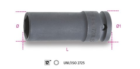 NASADKA UDAR.DŁUGA SMUKŁA 1/2" 32MM BETA UTENSILI S.P.A